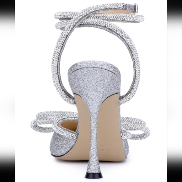 NIB MACH & MACH Double Bow Crystal-Embellished Glittered Pumps Heels - Picture 8 of 14